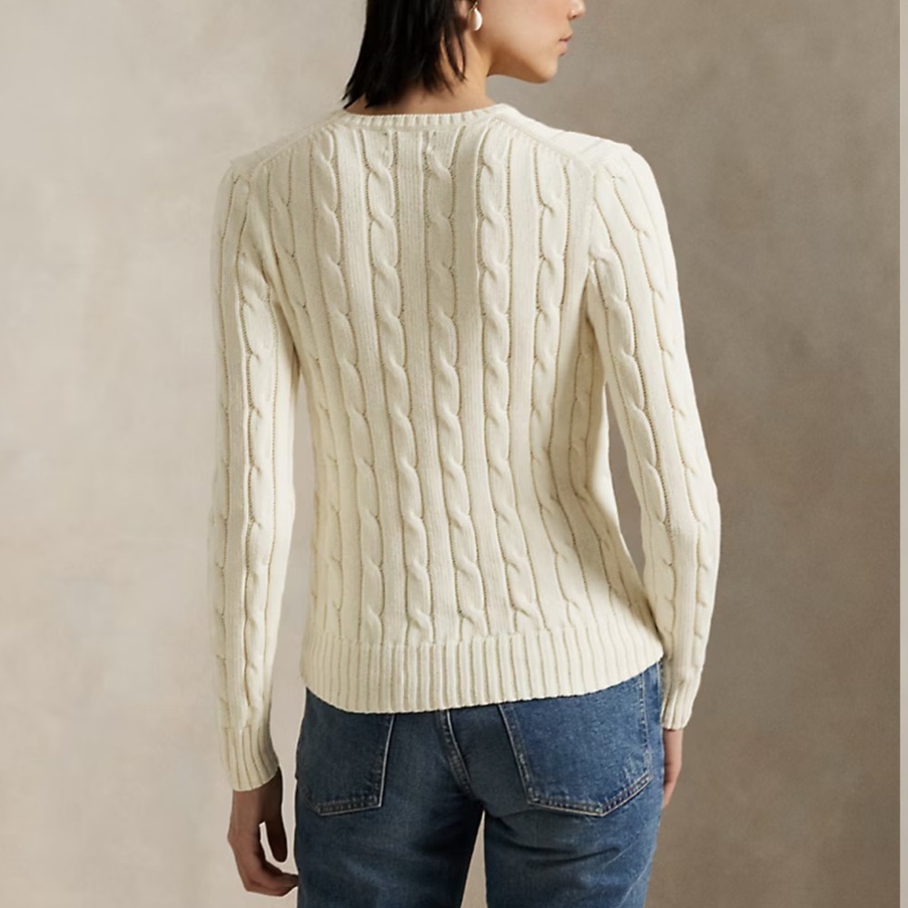 Polo Ralph Lauren Cable-Knit Cotton Crewneck Sweater - Picture 4 of 14